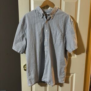 Saddlebred Classic Fit Cotton Blend Casual Collared Striped Button Up Men's XXL